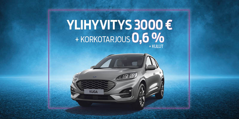 Ford Kuga PHEV - ylihyvitys 3000€ sekä korkotarjous 0,6% + kulut