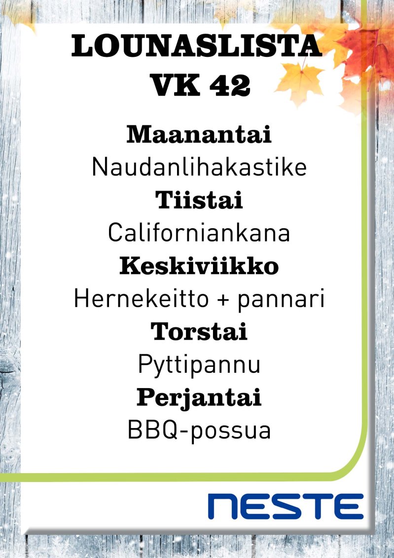 Lounaslista Kuusamo