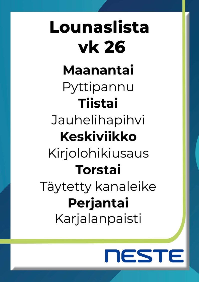 Lounaslista Kuusamo