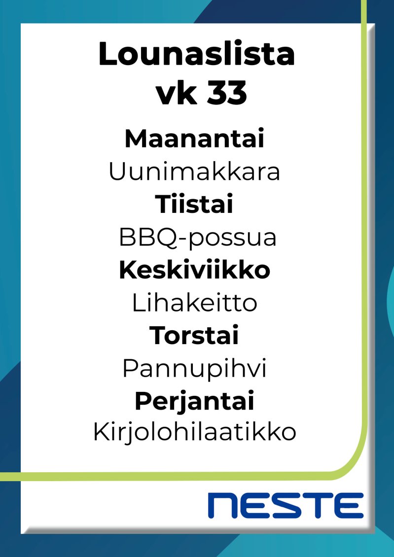 Lounaslista Kuusamo